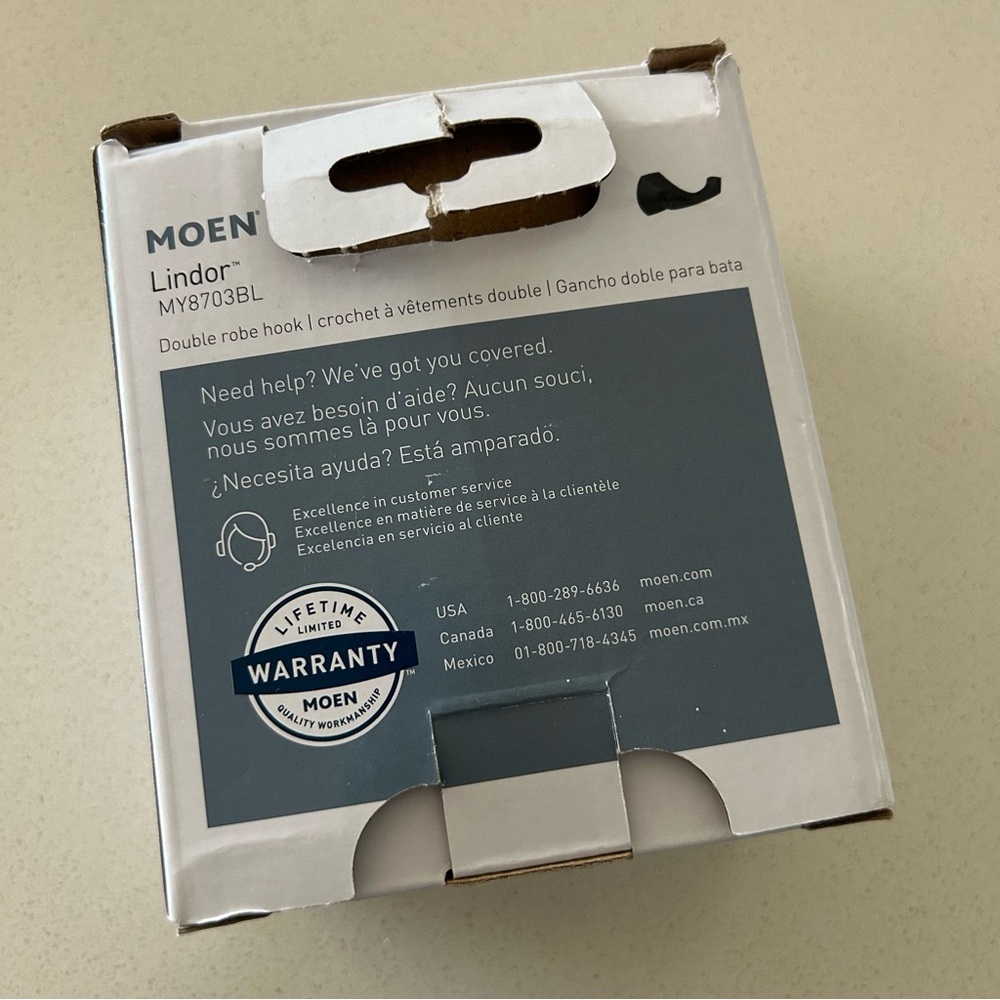Moen Lindor Collection Double Robe Hook - Picture 3 of 6